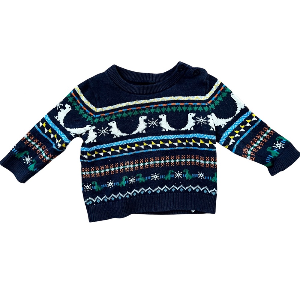 GAP Kids Navy Sweater with Festive Design